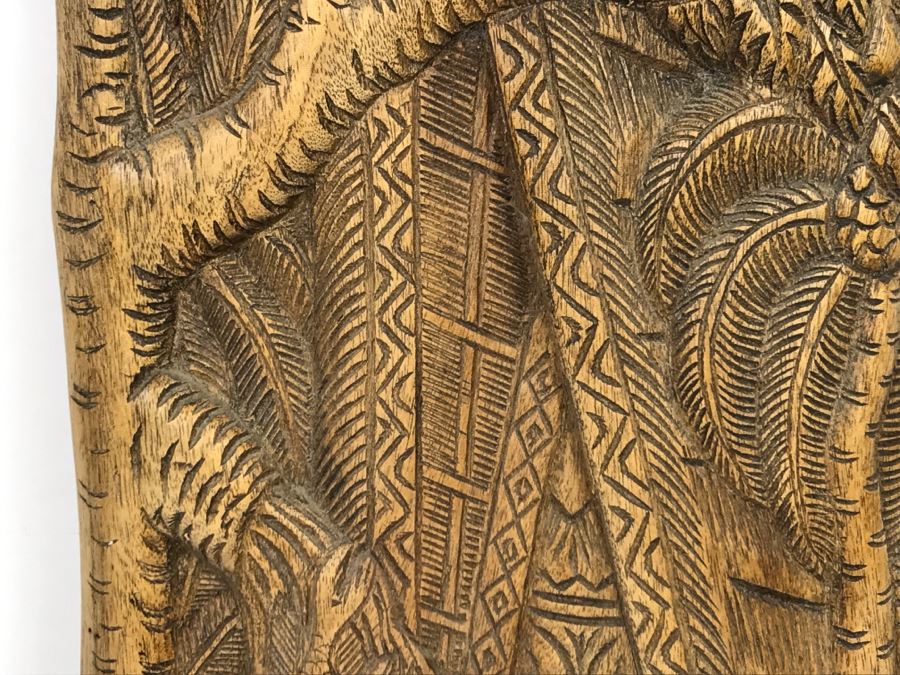 Vintage Wood Carving Depicting Woman By Boat [Photo 9]