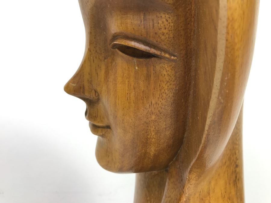 Large Hand Carved Wooden Female Bust Sculpture [Photo 22]