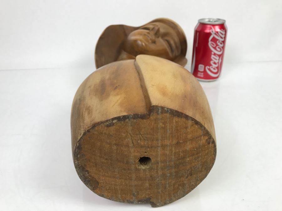 Large Hand Carved Wooden Female Bust Sculpture [Photo 25]