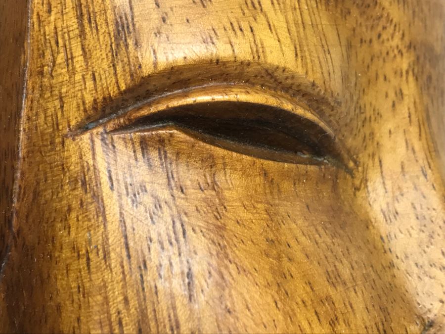 Large Hand Carved Wooden Female Bust Sculpture [Photo 15]