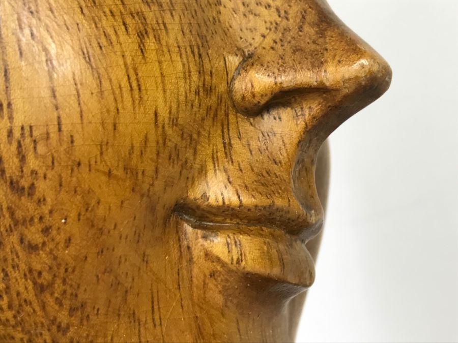 Large Hand Carved Wooden Female Bust Sculpture [Photo 16]