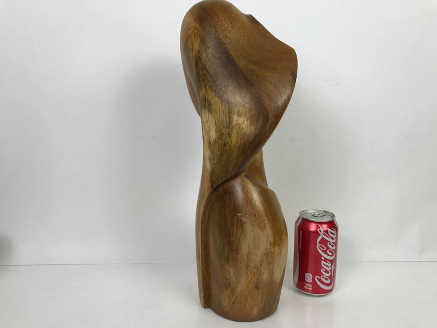 Large Hand Carved Wooden Female Bust Sculpture [Photo 17]