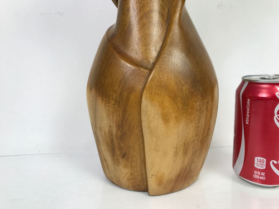 Large Hand Carved Wooden Female Bust Sculpture [Photo 11]