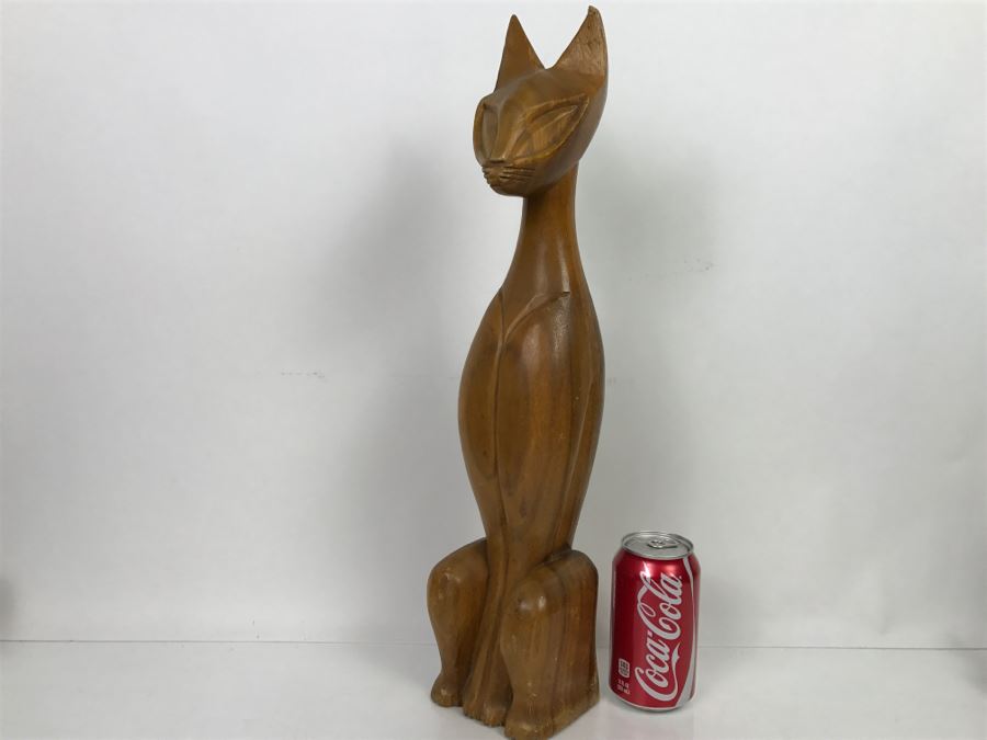 Large Hand Carved Cat Sculpture [Photo 21]
