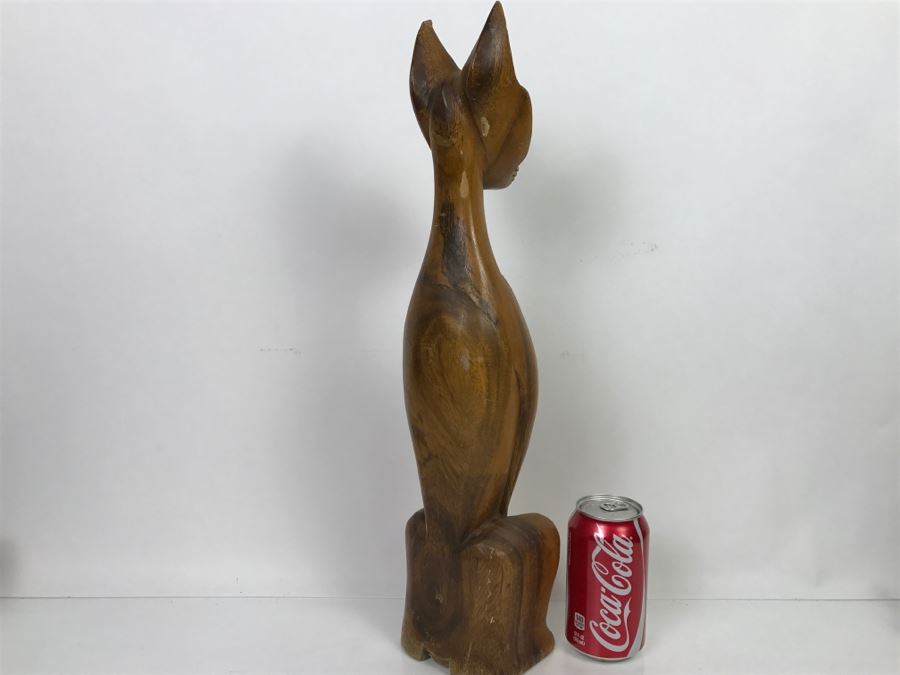 Large Hand Carved Cat Sculpture [Photo 9]