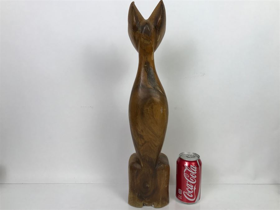 Large Hand Carved Cat Sculpture [Photo 10]