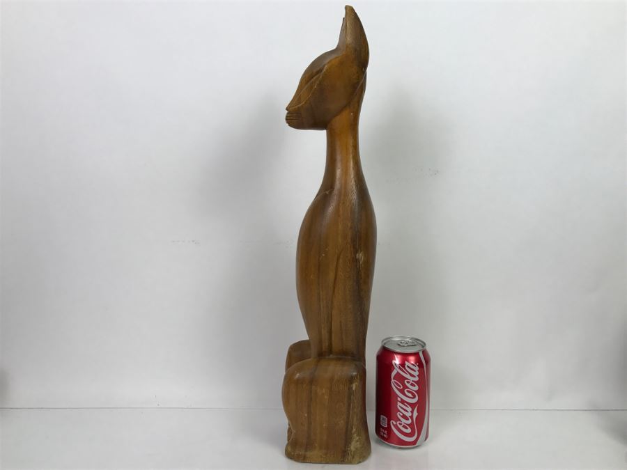 Large Hand Carved Cat Sculpture [Photo 15]