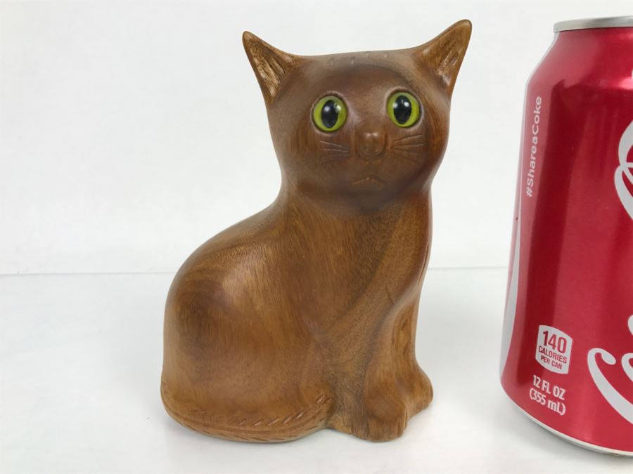 Oregon Myrtlewood Cat Sculpture [Photo 2]