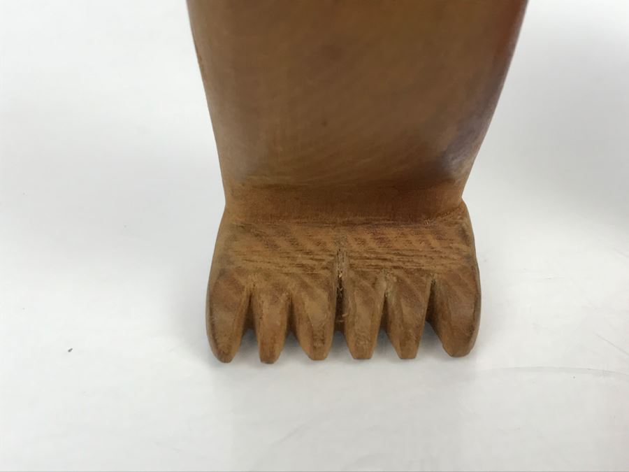 Mid-Century Carved Wooden Owl Sculpture [Photo 6]