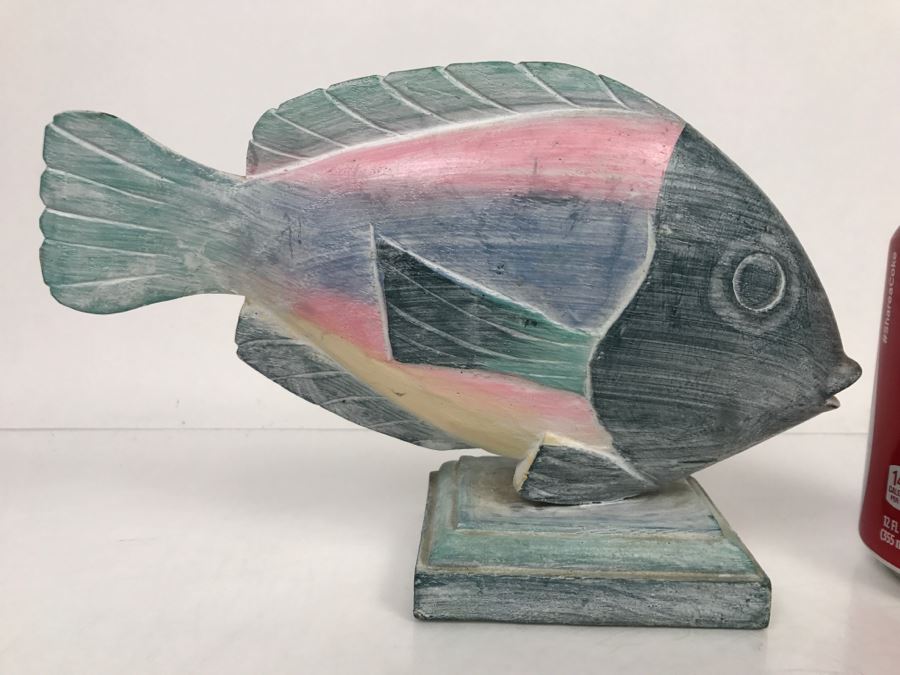 Hand Carved And Hand Painted Fish Sculpture Indonesia [Photo 3]