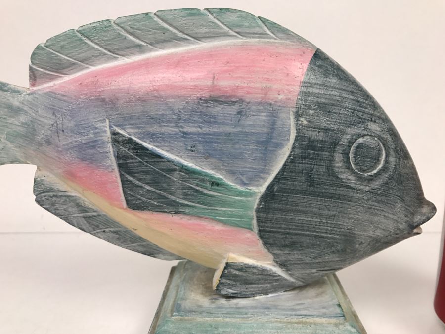 Hand Carved And Hand Painted Fish Sculpture Indonesia [Photo 4]