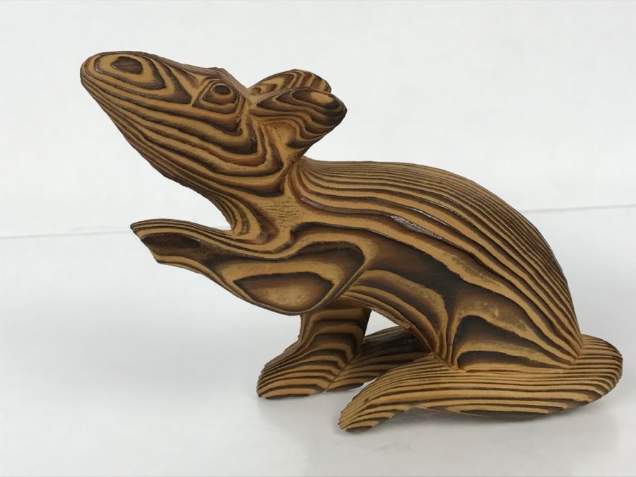 Hand Carved Wooden Sculpture Of Rat Mouse Made In Japan [Photo 3]