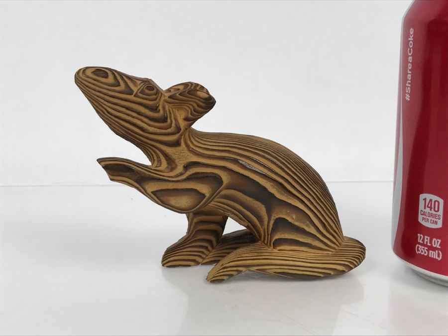 Hand Carved Wooden Sculpture Of Rat Mouse Made In Japan [Photo 1]
