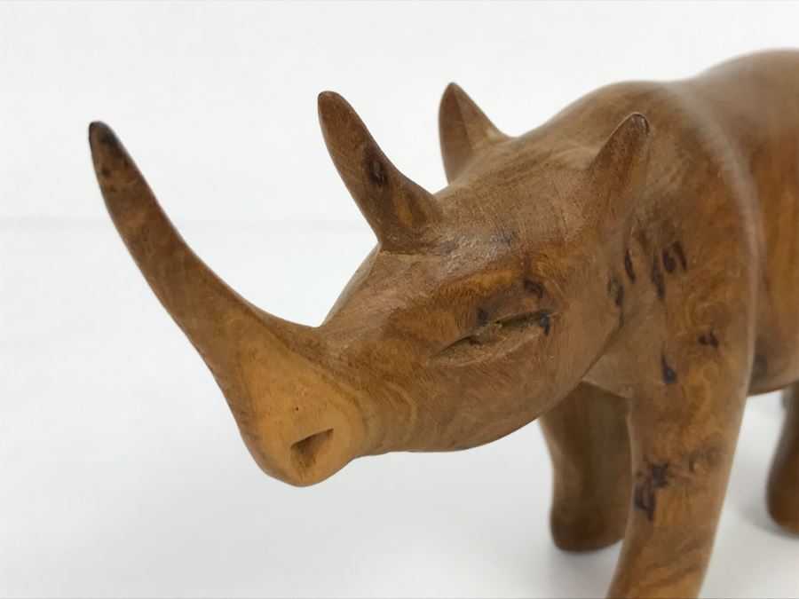 Vintage Wooden Rhinoceros Animal Carving [Photo 6]