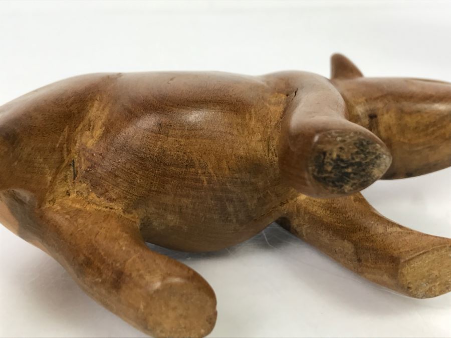 Vintage Wooden Rhinoceros Animal Carving [Photo 10]