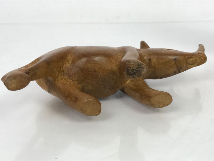 Vintage Wooden Rhinoceros Animal Carving [Photo 9]