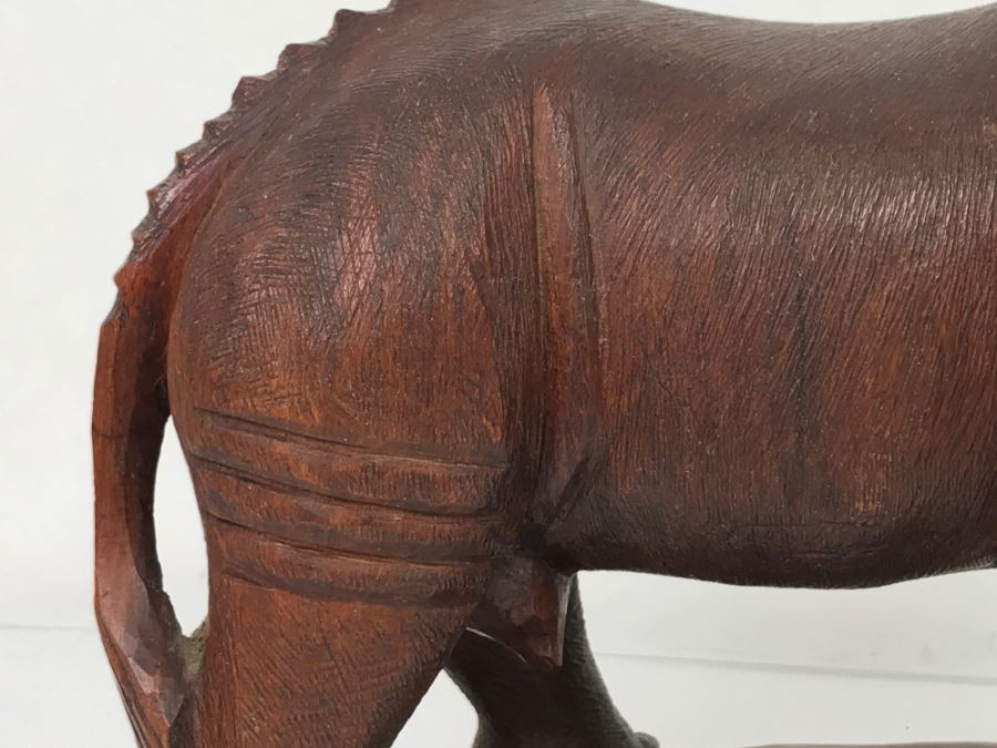 Stunning Large Well Executed Wooden Carving Of Rhinoceros With Cub Hand Carved In Kenya Africa Must See In Person See All Photos [Photo 11]