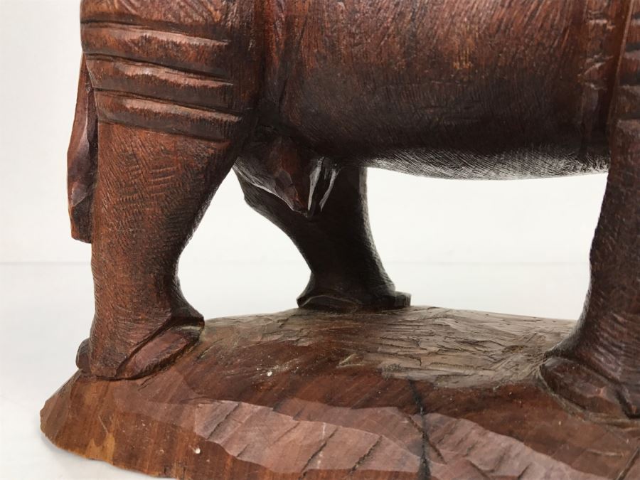 Stunning Large Well Executed Wooden Carving Of Rhinoceros With Cub Hand Carved In Kenya Africa Must See In Person See All Photos [Photo 34]