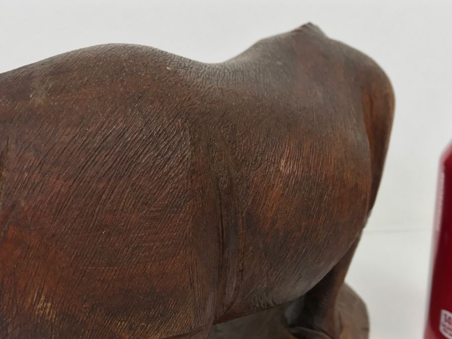 Stunning Large Well Executed Wooden Carving Of Rhinoceros With Cub Hand Carved In Kenya Africa Must See In Person See All Photos [Photo 22]