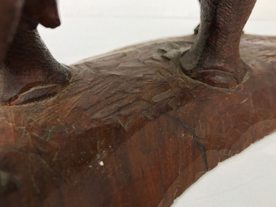 Stunning Large Well Executed Wooden Carving Of Rhinoceros With Cub Hand Carved In Kenya Africa Must See In Person See All Photos [Photo 33]