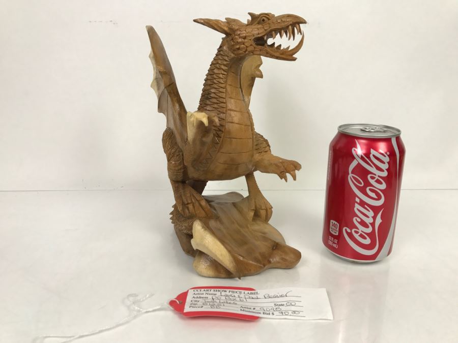CCI Comic-Con International Art Show Well Executed Wooden Carved Dragon By Laura And Paul Bernier Out Of Twin Lakes CO [Photo 2]