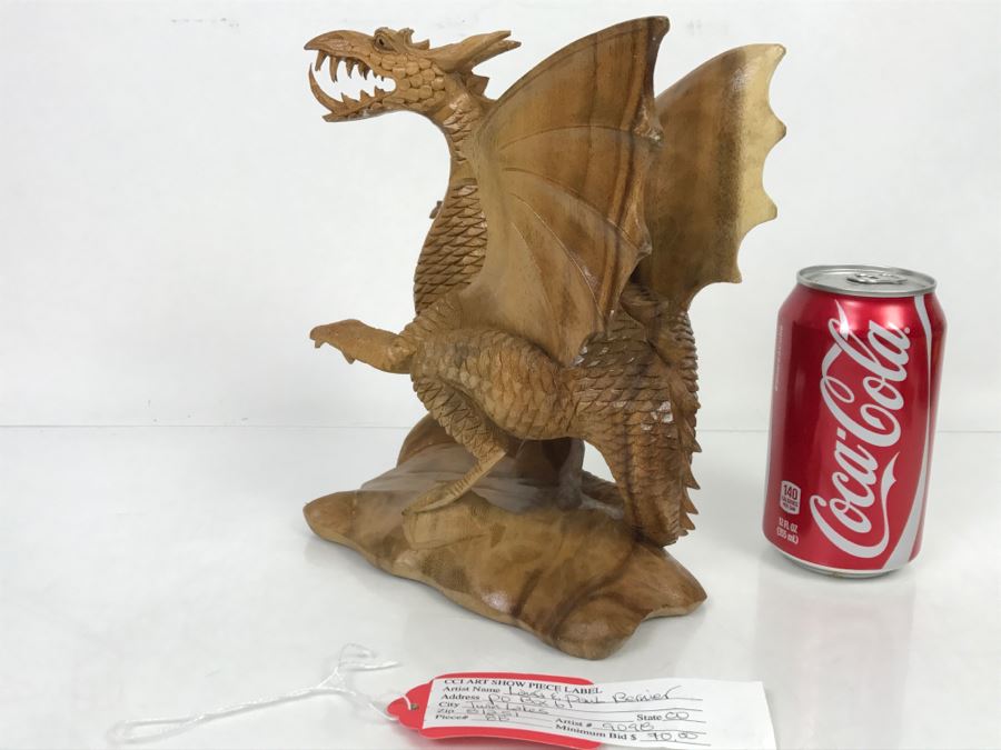 CCI Comic-Con International Art Show Well Executed Wooden Carved Dragon By Laura And Paul Bernier Out Of Twin Lakes CO [Photo 25]