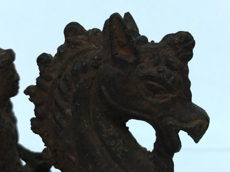 Old Eastern Metal Horse With Rider Sculpture 463g [Photo 20]