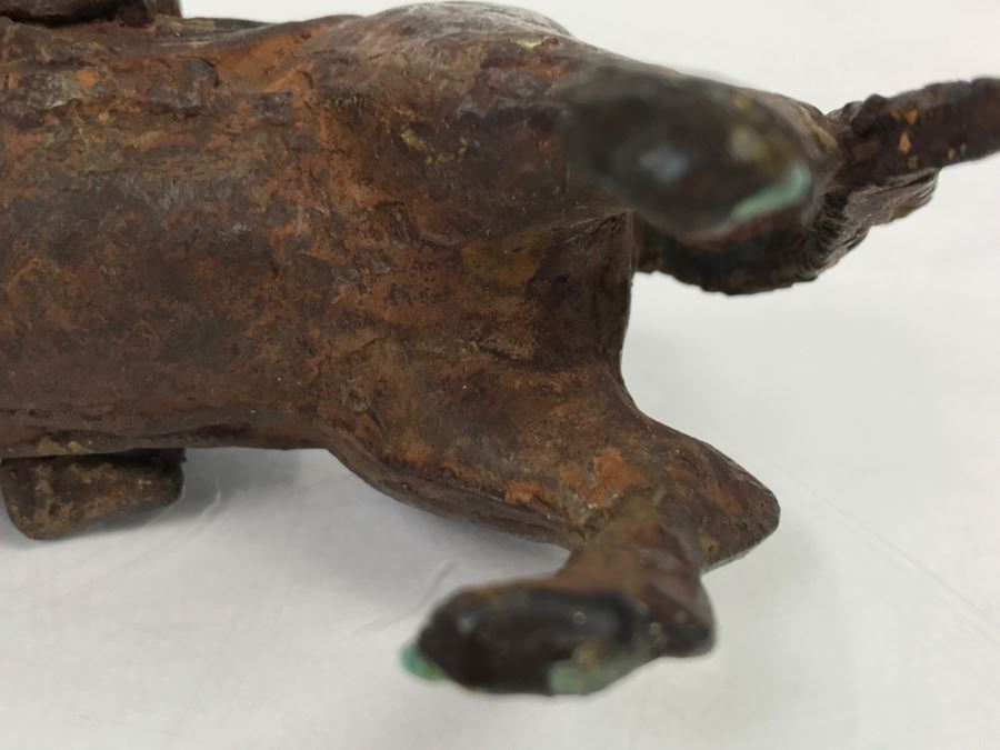 Old Eastern Metal Horse With Rider Sculpture 463g [Photo 32]