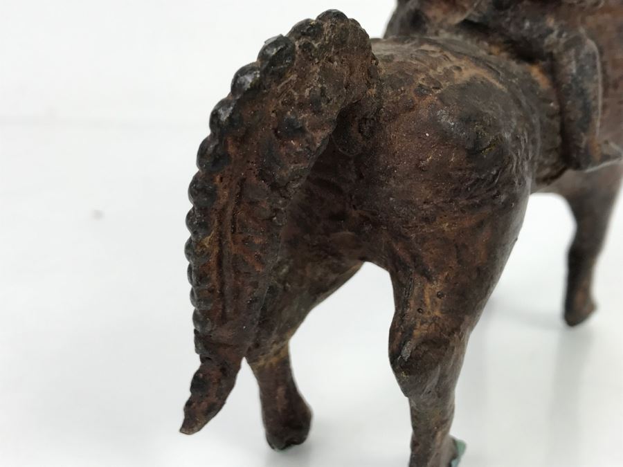 Old Eastern Metal Horse With Rider Sculpture 463g [Photo 24]