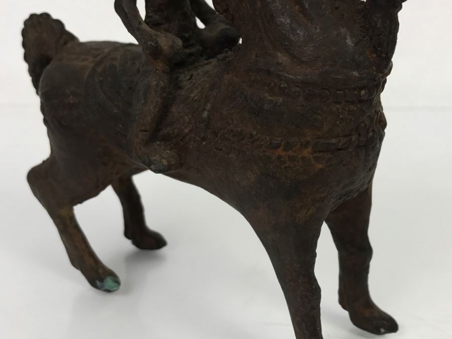 Old Eastern Metal Horse With Rider Sculpture 463g [Photo 18]