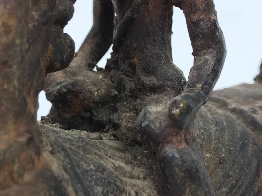 Old Eastern Metal Horse With Rider Sculpture 463g [Photo 37]