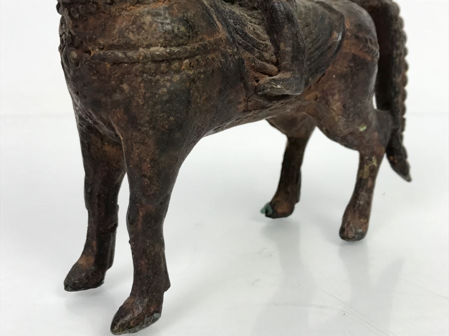 Old Eastern Metal Horse With Rider Sculpture 463g [Photo 11]