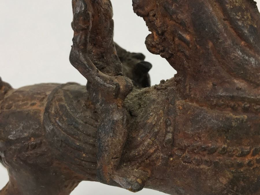 Old Eastern Metal Horse With Rider Sculpture 463g [Photo 22]