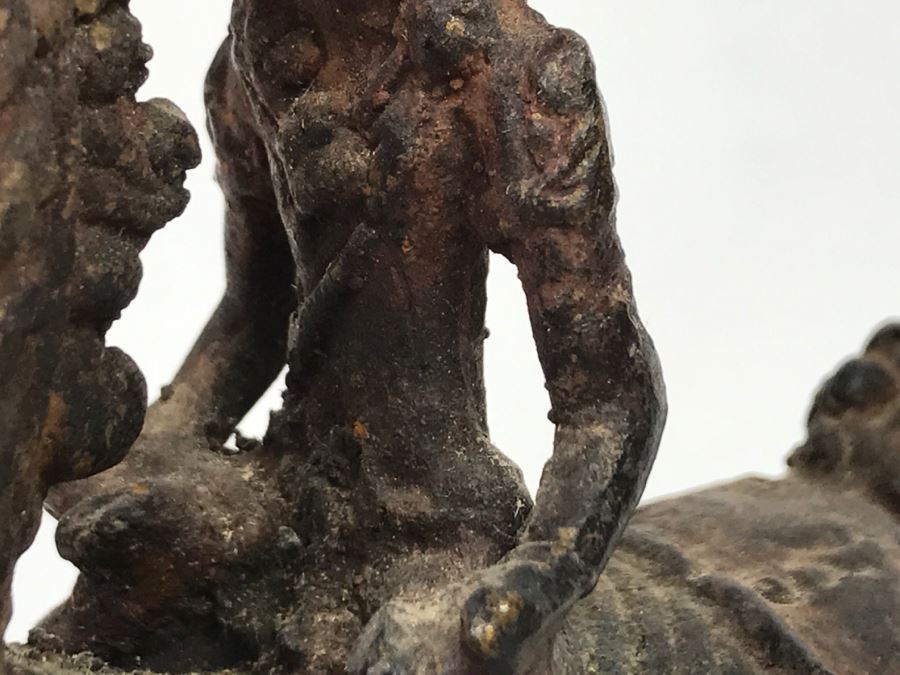 Old Eastern Metal Horse With Rider Sculpture 463g [Photo 36]