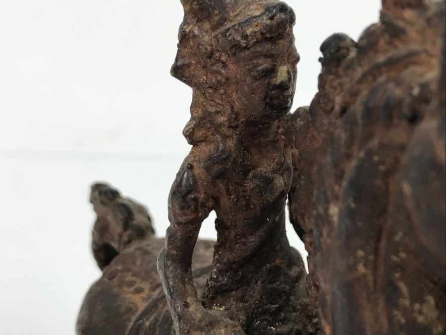 Old Eastern Metal Horse With Rider Sculpture 463g [Photo 41]