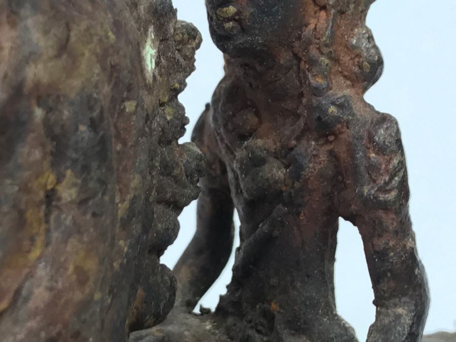 Old Eastern Metal Horse With Rider Sculpture 463g [Photo 35]