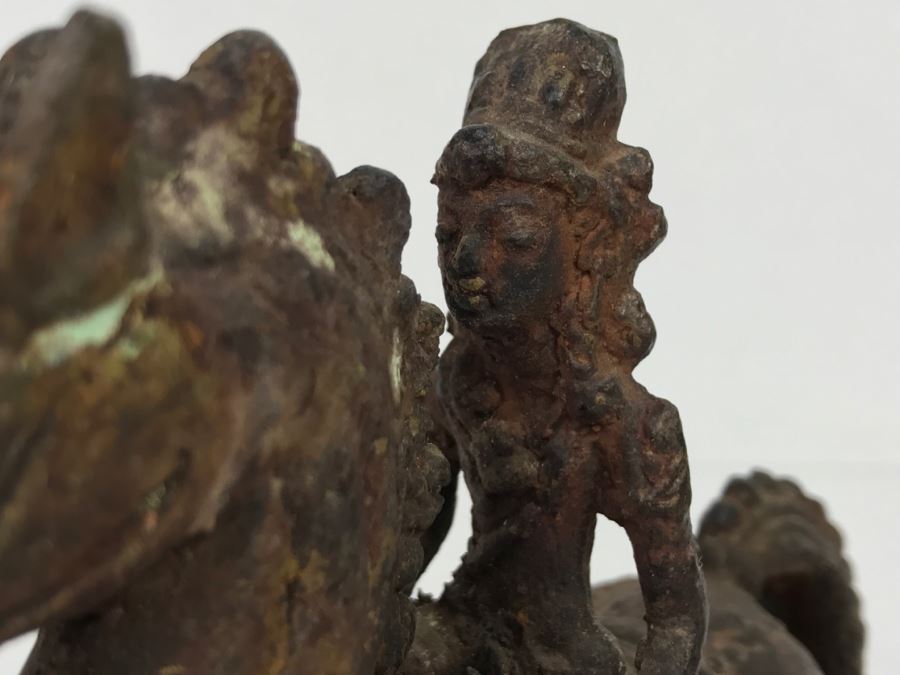 Old Eastern Metal Horse With Rider Sculpture 463g [Photo 33]