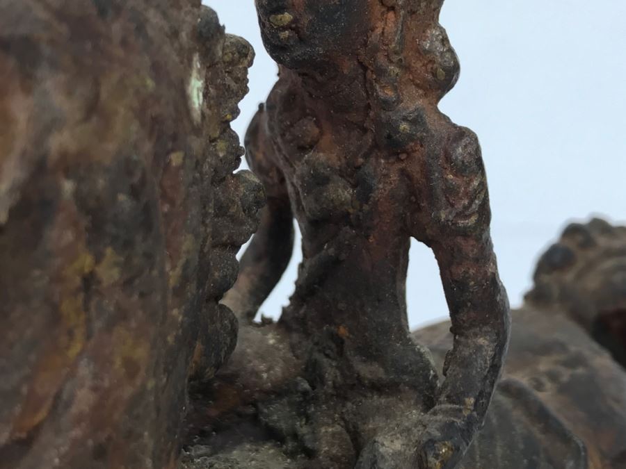 Old Eastern Metal Horse With Rider Sculpture 463g [Photo 43]