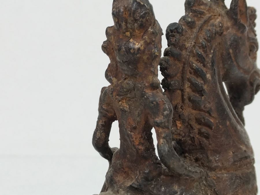 Old Eastern Metal Horse With Rider Sculpture 463g [Photo 44]