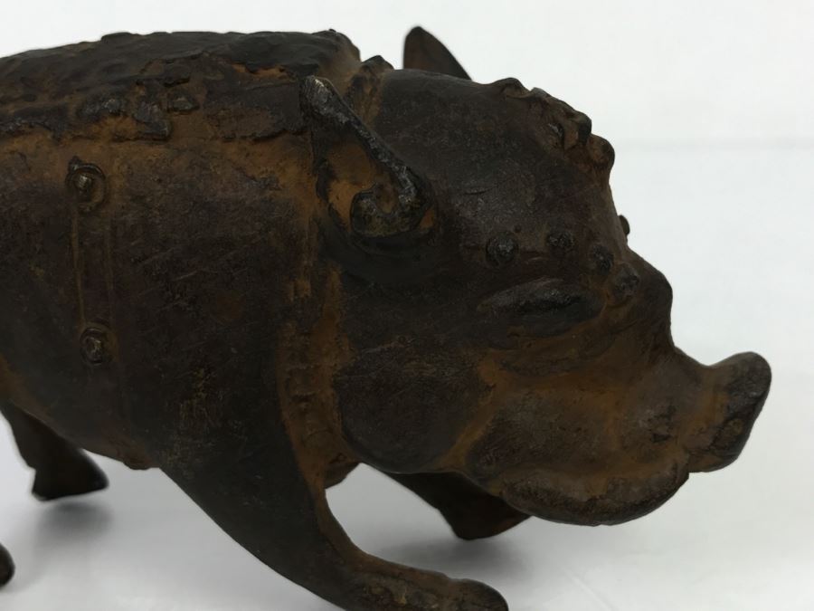 Old Metal Pig Sculpture Appears To Have Golden Tone Underneath 327g [Photo 18]