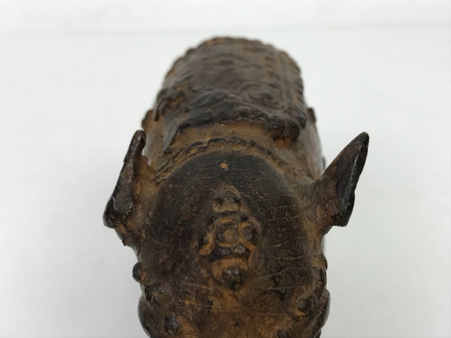 Old Metal Pig Sculpture Appears To Have Golden Tone Underneath 327g [Photo 25]