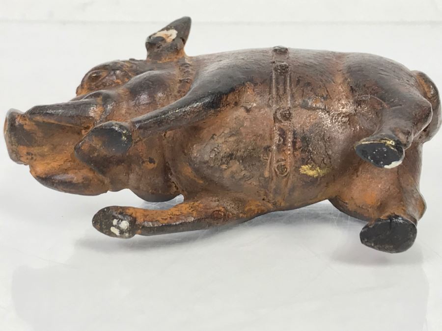 Old Metal Pig Sculpture Appears To Have Golden Tone Underneath 327g [Photo 3]