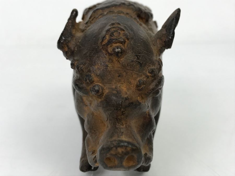 Old Metal Pig Sculpture Appears To Have Golden Tone Underneath 327g [Photo 23]