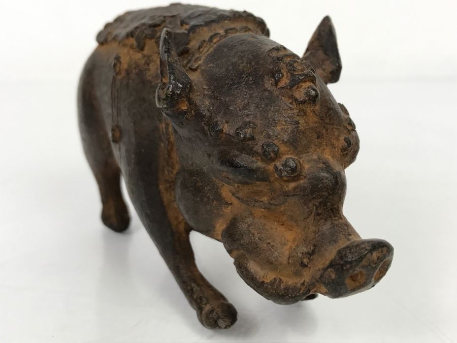 Old Metal Pig Sculpture Appears To Have Golden Tone Underneath 327g [Photo 19]