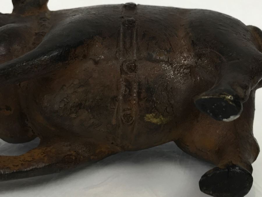 Old Metal Pig Sculpture Appears To Have Golden Tone Underneath 327g [Photo 32]