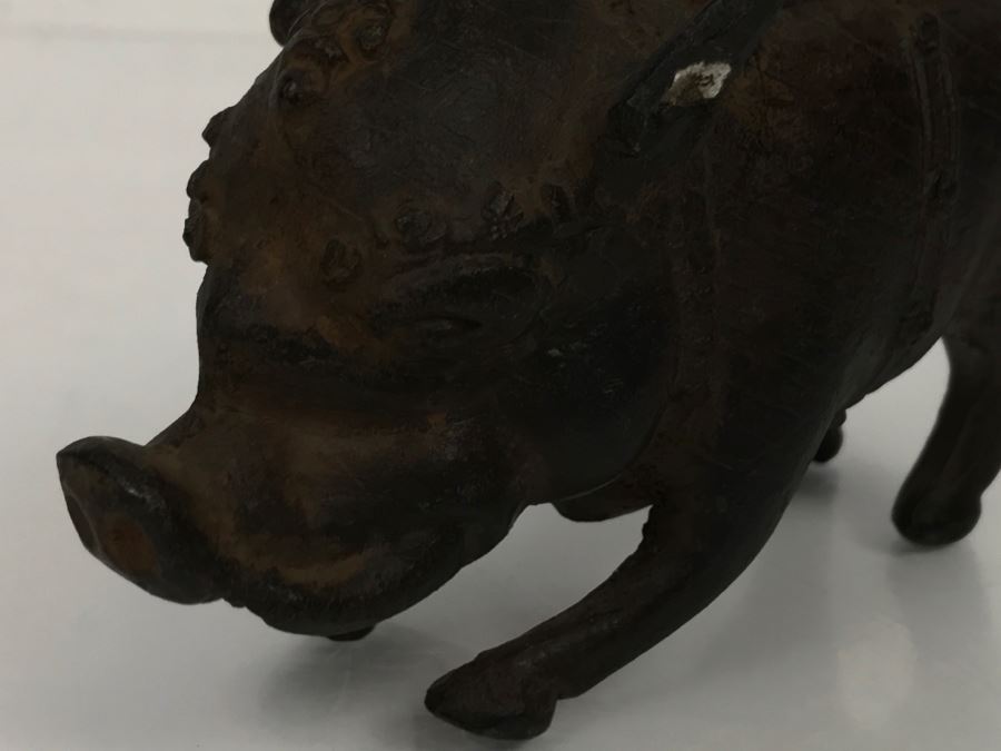 Old Metal Pig Sculpture Appears To Have Golden Tone Underneath 327g [Photo 28]