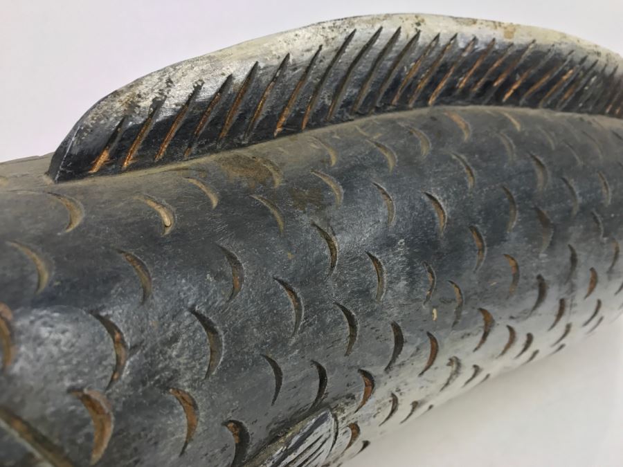 Large Hand Carved And Hand Painted Wooden Fish Sculpture [Photo 8]