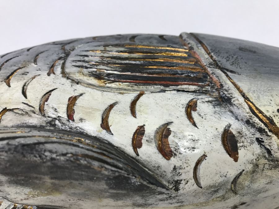 Large Hand Carved And Hand Painted Wooden Fish Sculpture [Photo 20]