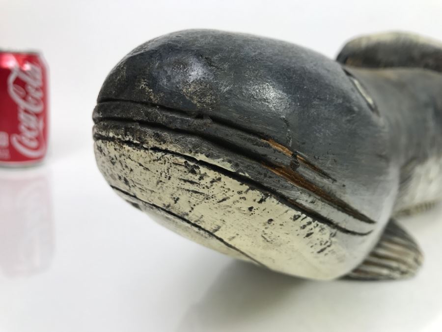 Large Hand Carved And Hand Painted Wooden Fish Sculpture [Photo 6]