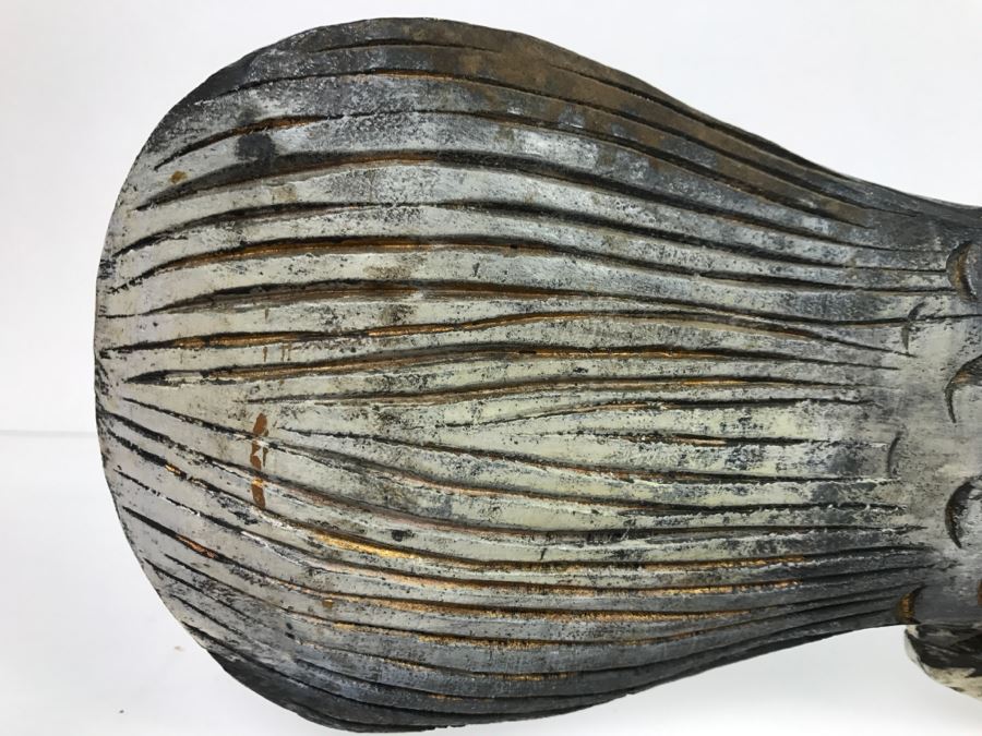 Large Hand Carved And Hand Painted Wooden Fish Sculpture [Photo 16]